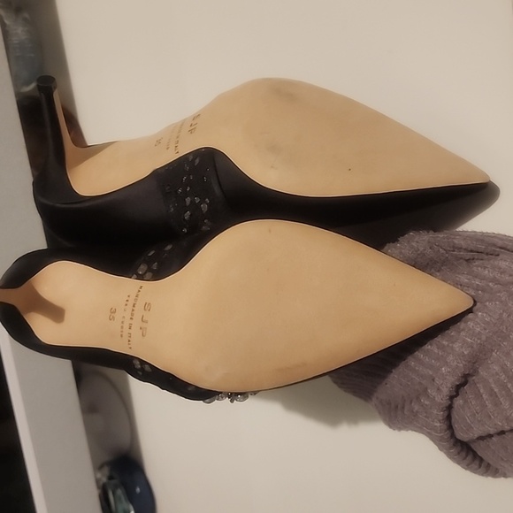 SJP BY SARAH JESSICA PARKER BLACK SATIN PUMP SIZE 35 - Picture 5 of 7